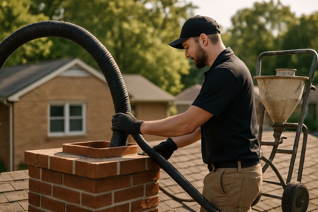ASH Chimney technician performing chimney relining work on a Nashville, TN home