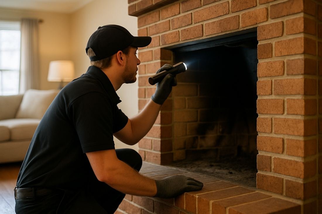 ASH Chimney technician performing chimney inspection work on a Nashville, TN home