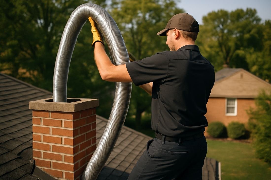 ASH Chimney technician performing chimney relining work on a Nashville, TN home