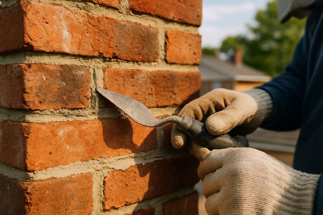 ASH Chimney technician performing chimney repair work on a Nashville, TN home
