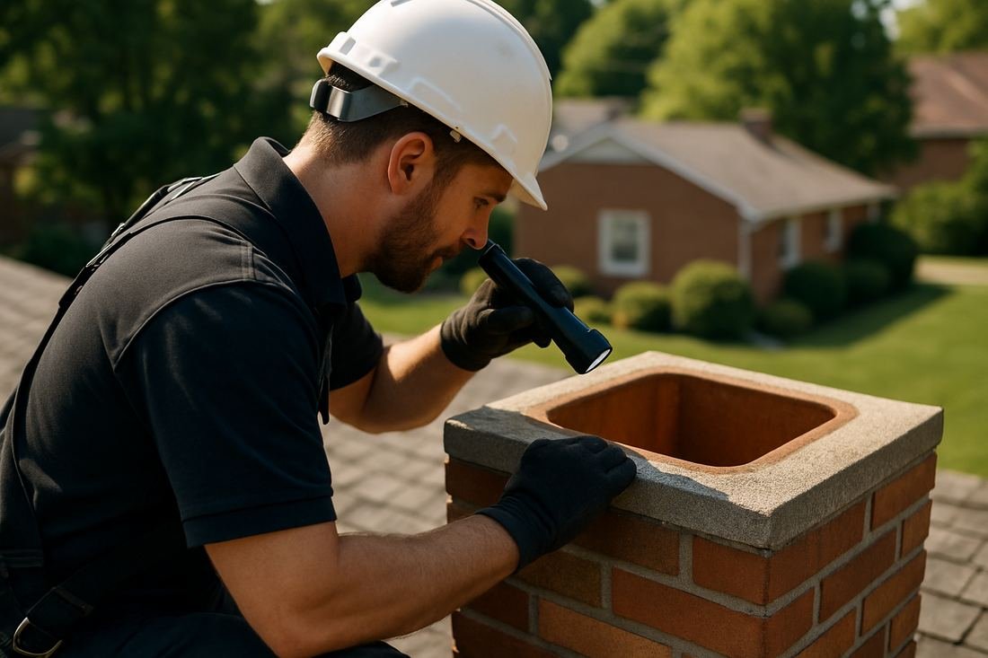 ASH Chimney technician performing chimney relining work on a Nashville, TN home