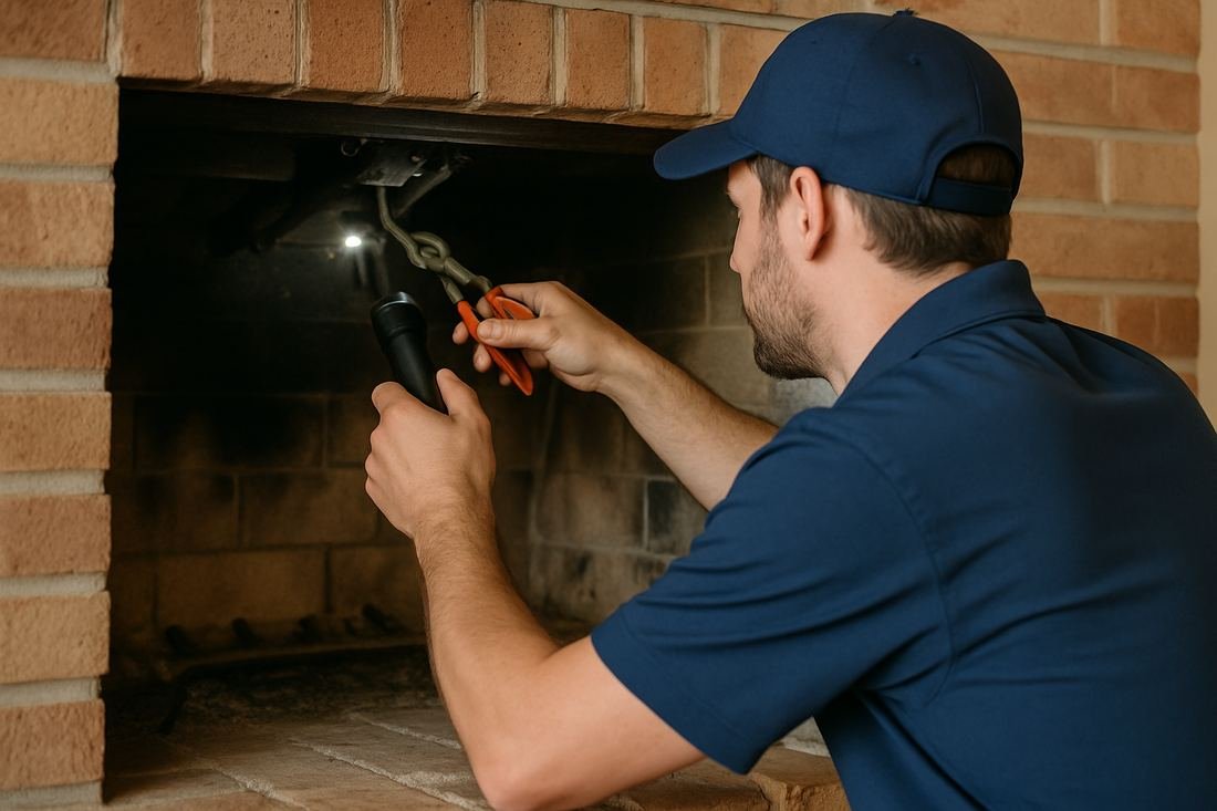 ASH Chimney technician performing chimney repair work on a Nashville, TN home