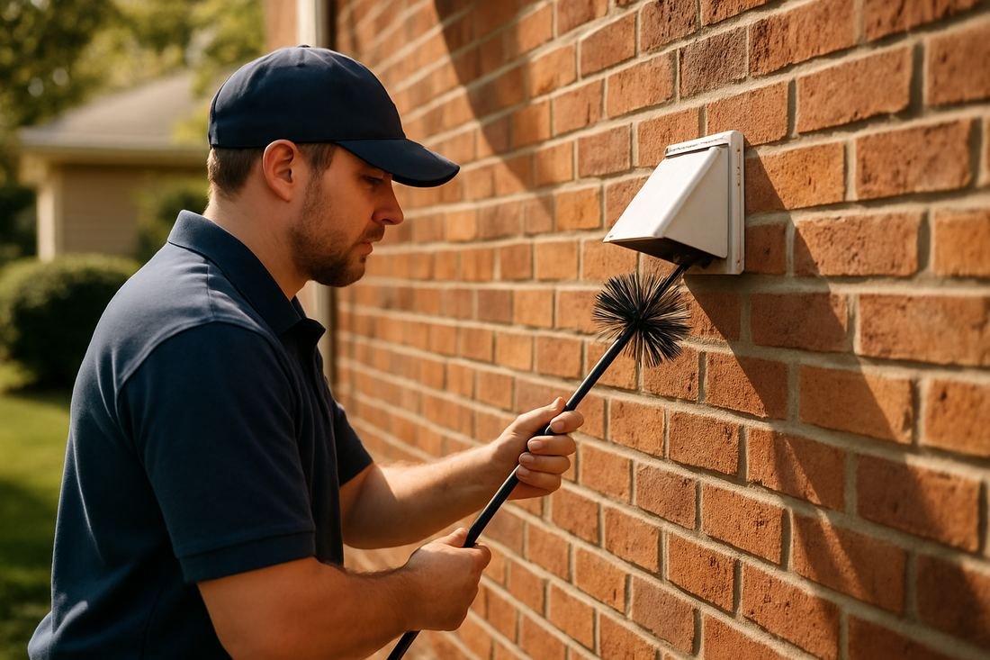ASH Chimney technician performing cleaning & sweeping work on a Nashville, TN home