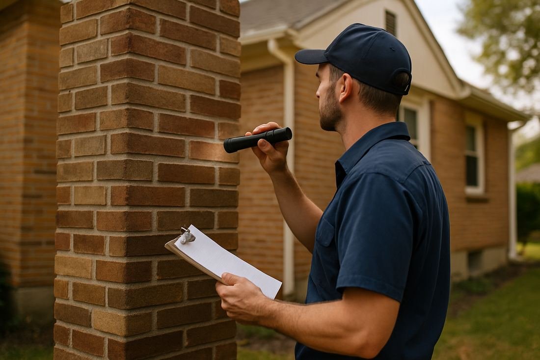 ASH Chimney technician performing chimney inspection work on a Nashville, TN home