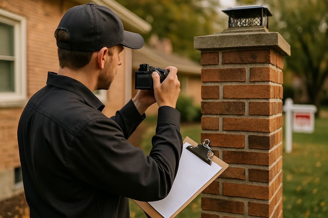 ASH Chimney technician performing chimney inspection work on a Nashville, TN home