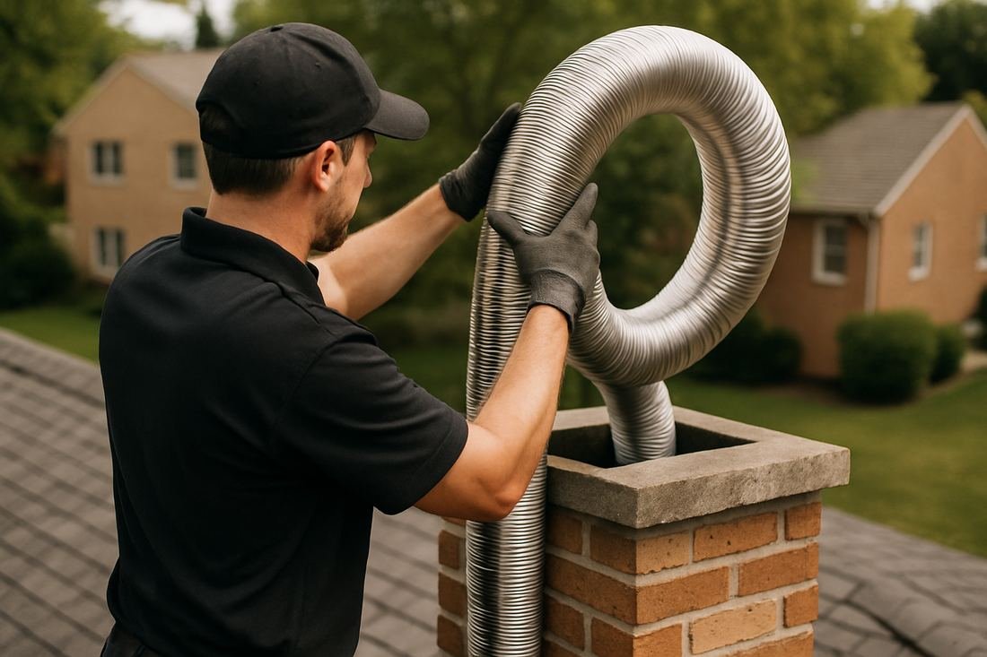 ASH Chimney technician performing chimney relining work on a Nashville, TN home