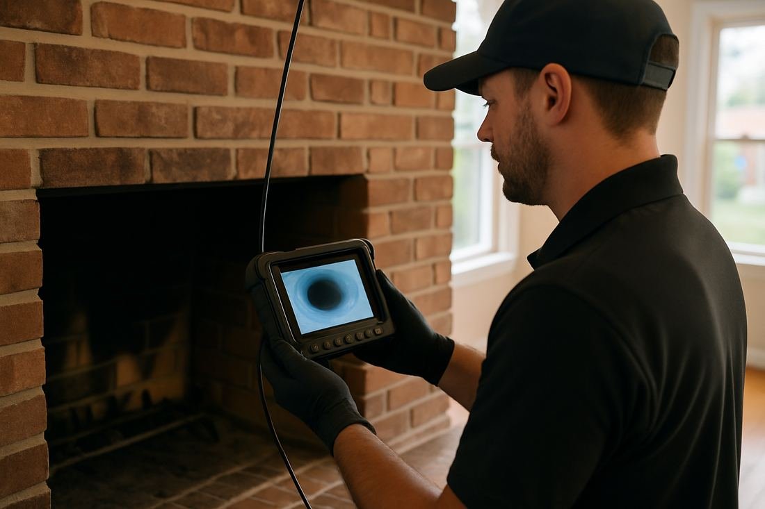 ASH Chimney technician performing chimney inspection work on a Nashville, TN home